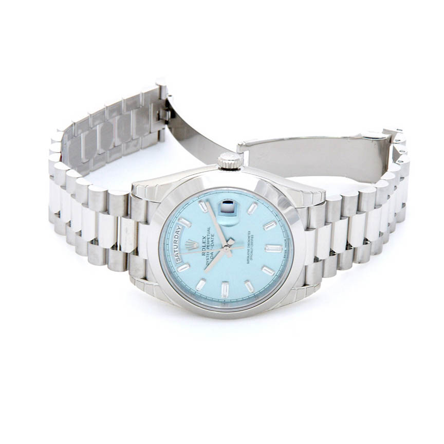 Ice Blue Dial Steel Case Rolex Oyster Perpetual Day-Date 40 Replica Watch