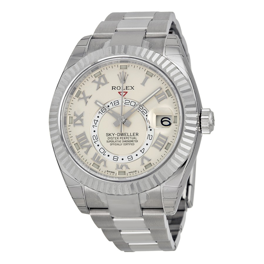 Rolex Sky Dweller Ivory Dial 18K White Gold Oyster Bracelet Automatic Men's Watch 326939IVRO