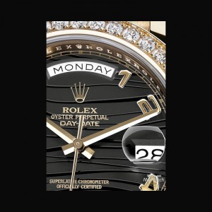 Rolex Oyster Perpetual Day-Date II Baguette-cut Diamonds Bezel Replica Watch