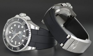 Black rubber rolex sea dweller deepsea glidelock replica watch