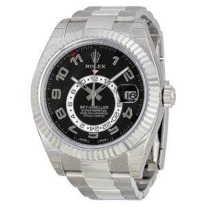 Rolex Sky Dweller Black Dial 18K White Gold Oyster Bracelet Automatic Men's Watch 326939BKAO